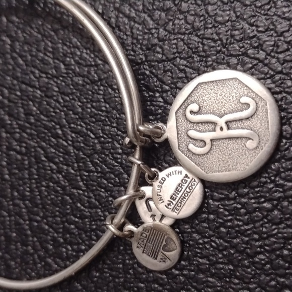 Alex and Ani Jewelry - Alex and Ani K Initial Letter Silver Charm Bracelet adjustable Bangle bo…